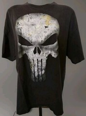 Vintage 2012 Marvel PUNISHER Mad Engine Bloody Skull Black T-Shirt XXL 26×29