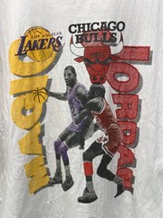 Vintage Michael Jordan Magic Johnson Lakers Vs Bulls T Shirt Mens Sz XL