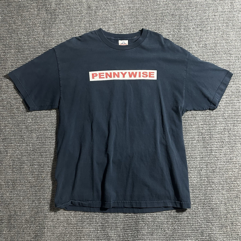 Vintage Rare Pennywise Box Logo Graphic Tee Movie Promo Tee XL
