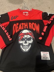 Death Row Records Tupac Shakur Red Black Hockey Jersey Headgear Classics Sz XS