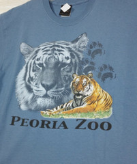 NEW Vintage Peoria Zoo Shirt Large Tiger Graphic Big Cat Full Front Print Unisex