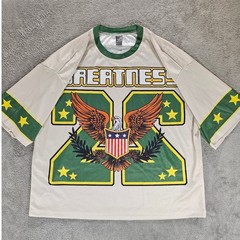 Manfinity Greatness Eagle Jersey Shirt Mens Medium White Green Streetwear Tee