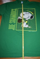 VTG 1990s Snoopy St Patricks Day Joe Shamrock Single Stitch Peanuts Green USA L