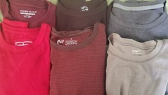 Lot (6) Men’s Med LongSleeve TShirts (5Thermal, 1Reg): GAP, RuggedTrails,Etc