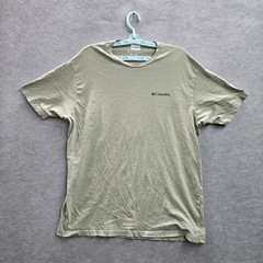 Columbia Men Shirt XL Brown Graphic Mountain Sunset Logo Short Sleeve