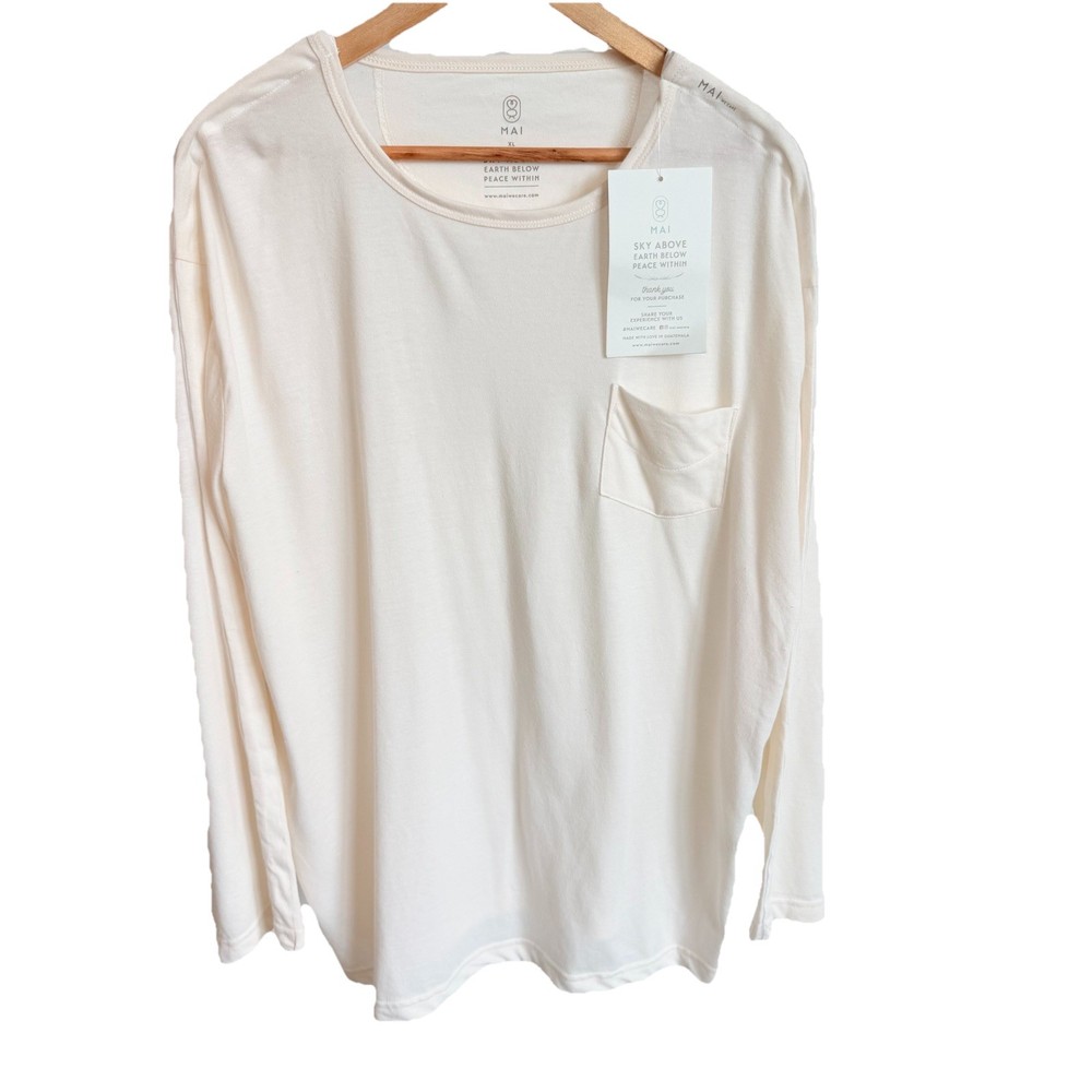 MAI We Care Adaptive Snap Long Sleeve Pocket Shirt Mens XL Creamy White NWT