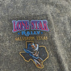 Vintage 2008 Lone Star Rally Galveston Texas Biker T-Shirt Brown Acid Wash L
