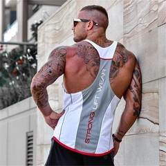 Men’s Gym Tank Top Muscle Shirt Sleeveless T Shirt Workout Fitness Training Tee