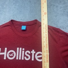 Hollister Tshirt Men’s Red Logo Crew Neck Short Sleeve Cotton Poly Blend Size M
