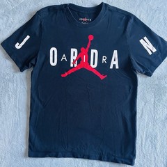 Nike Air Jordan Shirt Mens Medium Black Crew Neck Cotton Knit Spell Out