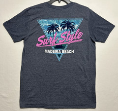 Surf Style Madeira Beach Short Sleeve Blue Souvenir 80s Graphic T-Shirt Men’s M