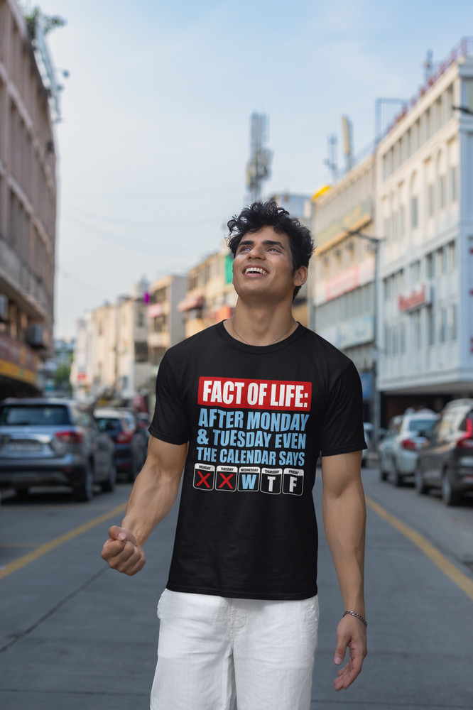 calendar fact life says wtf humor shirt cotton gildan t-shirt