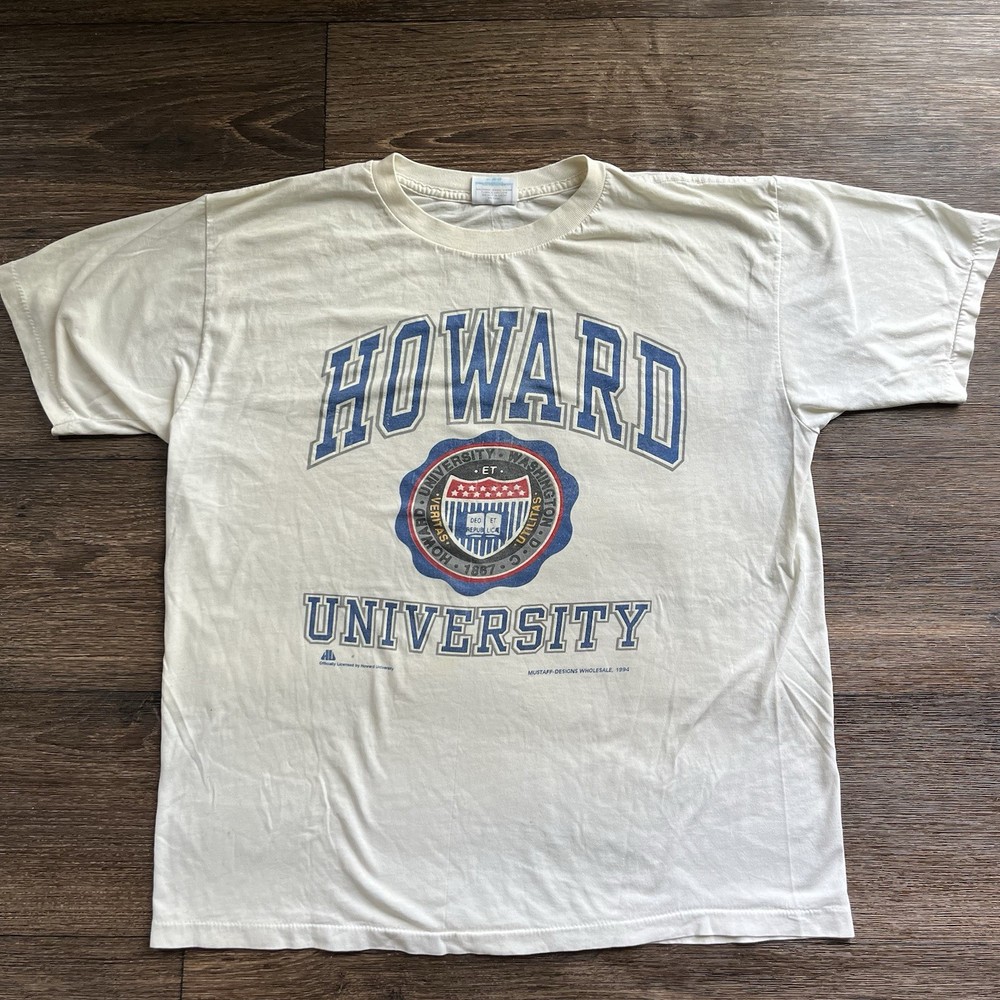 Vintage Howard University HBCU Big Logo Collegiate Short Sleeve Shirt XL *read