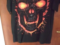RARER SPIRAL DIRECT LAVA SKULL T SHIRT .LARGE SIZE.