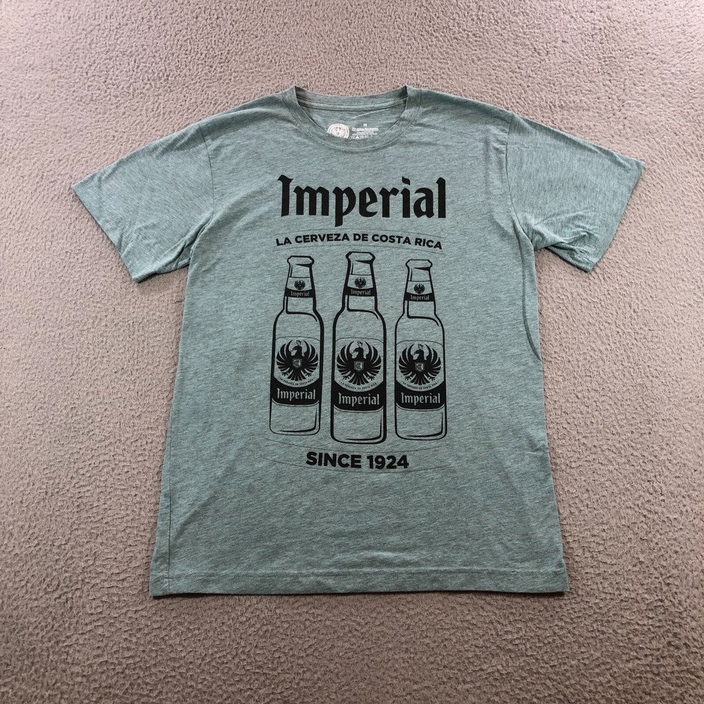 imperial la cerveza de costa rica t shirt mens m slate gray beer pub bar