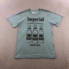imperial la cerveza de costa rica t shirt mens m slate gray beer pub bar