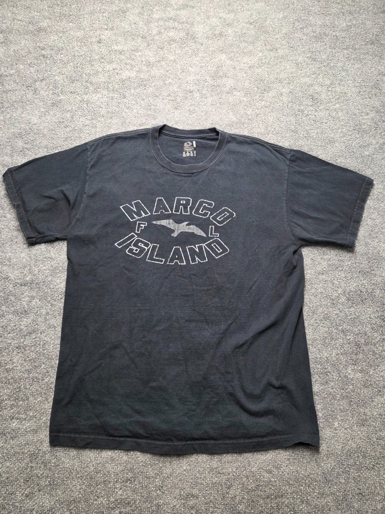 Fruit Of The Loom T Shirt Mens Sz L Black 100% Cotton Graphic Cottton Casual Tee