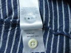Faherty Cloud Cotton Henley Shirt Men Large Striped Blue Pima Cotton Long Sleeve