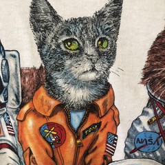 NASA Cats Shirt Mens 2XL White Delta Houston Texas Space Astronaut Graphic Tee