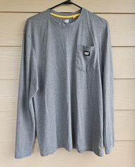 Gray Long Sleeve Workwear Men’s Tee Shirt Size Large Cotton Blend