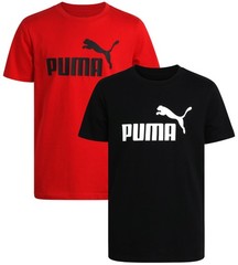 PUMA Boys T-Shirt – 2 Pack Casual Crewneck Short Sleeve Running and Gym Graphic