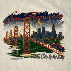 Vintage San Francisco Bridge The City By The Bay T Shirt 1997 L White READ