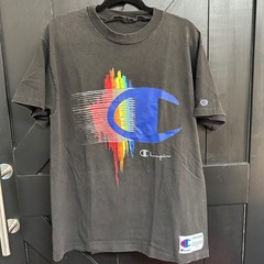 Vintage Champion T Shirt Made In USA Big C Rainbow Graphic Streetwear 90s Skate