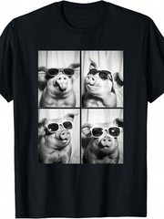 Funny Pigs With Sunglasses Cool Farm Animals Animal T-Shirt
