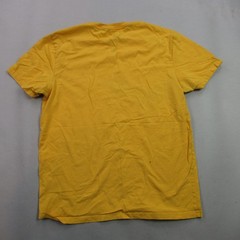 prAna Men’s L Large Mustard Yellow Organic Cotton Graphic Logo T-Shirt Tee