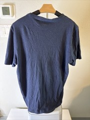 Kirkland Signature Mens Short Sleeve Pima Cotton Slub T-Shirt Blue Size Large