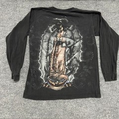 Jose L. Acosta Long Sleeve Shirt Mens Size Small Black Virgin Mary Nuestra Reyna