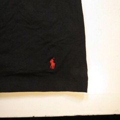 NEW POLO RALPH LAUREN DESIGNER V-NECK TEE T SHIRT Mens L Black w/ Red Pony