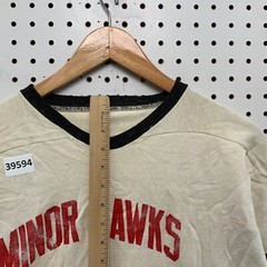 Vintage Minor Hawks Hockey Jersey Mens Large Beige TRUE Vintage Made uSA