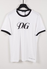White T-Shirt XL Oversized Fit Contrast Collar Short Sleeve | Dolce & Gabbana