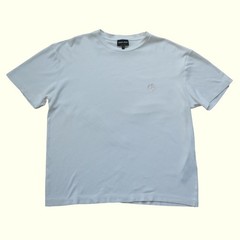 GIORGIO ARMANI ITALY MADE EMBROIDERED LOGO CLASSIC WHITE T SHIRT SZ 46