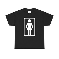 Women’s Restroom Sign Silhouette T-Shirt Funny Bathroom Humor Tee