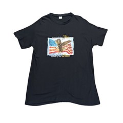 Land of the Free Home of the Brave Mens Large T Shirt Black Short Sleeve