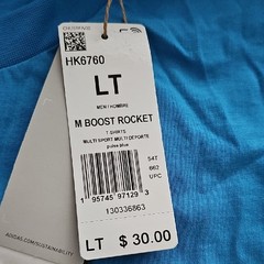 Adidas Men’s Large Blue “Boost Rocket” Graphic T-Shirt NWT