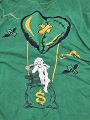 Green RETRO LABEL Shirt ” Angel On Money Bag Balloon” Size 3XL