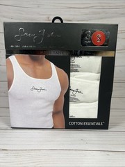 Sean John 3Pk Men’s Small 34-36 Ribbed White Tank Undershirts Shirts
