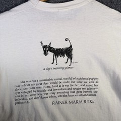 Vintage Mother Dog Studios Shirt Mens Large White 80s Art Abstract Poem Drawing
