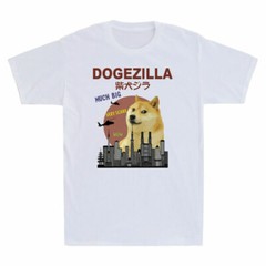 Dogezilla T-Shirt | Funny Doge Meme Shiba Inu Dog Sunset Vintage Men’s T-Shirt