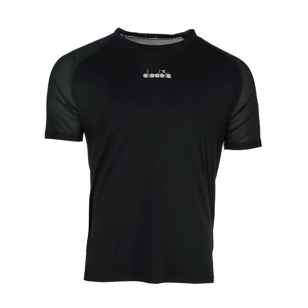 diadora Be One Ft Light Crew Neck Short Sleeve Athletic T-Shirt Mens Black Casua