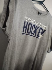 Mens XL T-Shirt I’d Rather Be Playing Hockey Gray Chalk Talk Sports NHL