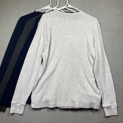 Old Navy Thermal Shirt Mens L Multi 4 Pack Waffle Knit Fair Isle Grey Navy Blue