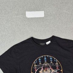 Pendleton Men Shirt L/G Black Graphic Short Sleeve