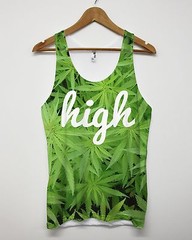 High Cannabis All over print Vest Weed Marijuana Hip Hop Singlet Tank Leaf Dope