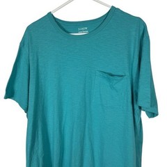 J.Crew Slub Cotton Pocket Tee, Aquatic Blue, Size XL