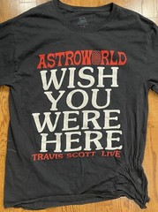 Travis Scott Astroworld Bootleg T Shirt Wish You Were Here Black Mens Size M