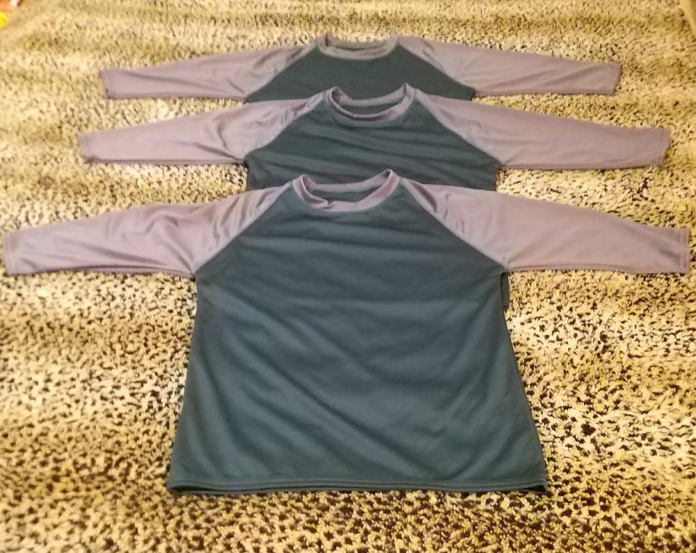 3 Packs Men’s 3/4 Sleeve Crew Neck Raglan Jersey Baseball Tee Shirts Size S